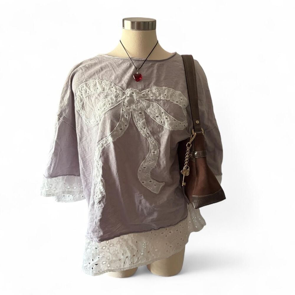 Unbranded Women's White and Purple Blouse